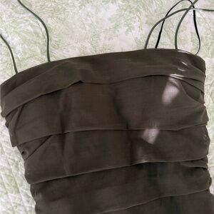 Princess Polly Dark Olive Strapless Ruched Mini Dress